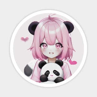 The girl and her Panda bears 2 Magnet